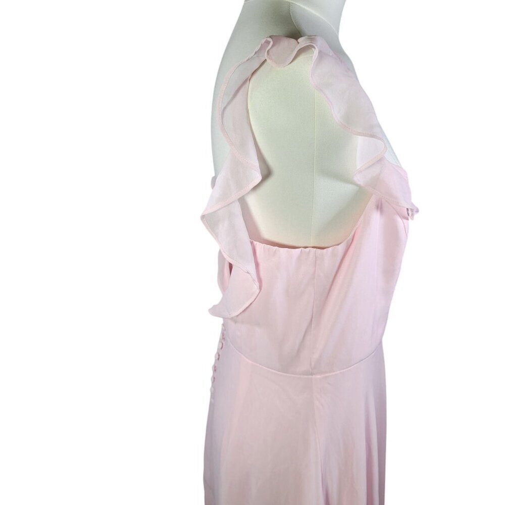 Lulus Dreamy Admiration Light Pink Ruffled Maxi Dress Size L - Picture 3 of 8